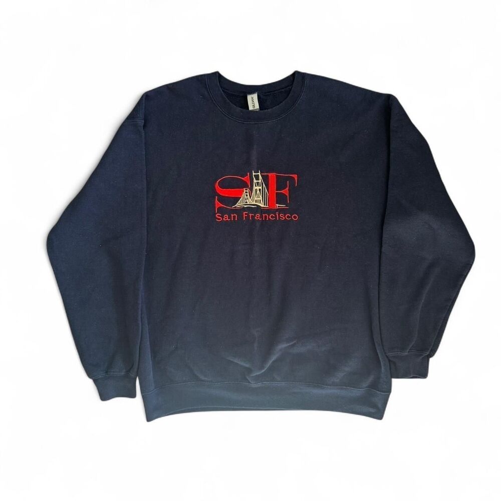 Unbranded Men's Navy and Black Sweatshirt